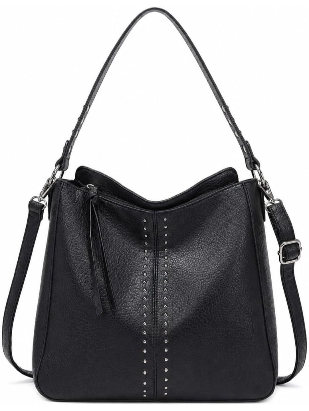 Women's Black Pu Leather West Hobo Crossbody Purse and Handbags Ladies Chic